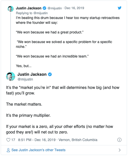 Justin Jackson on importance of market